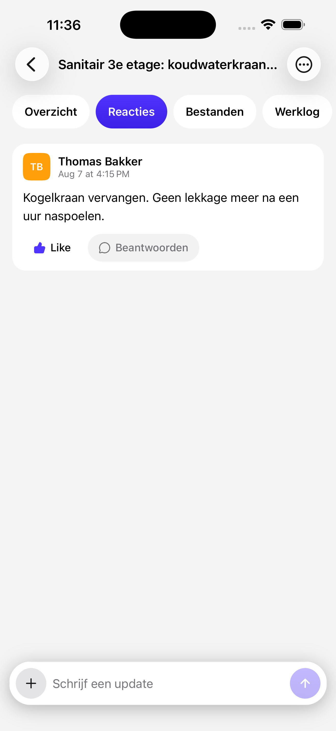 Reacties bij een snag