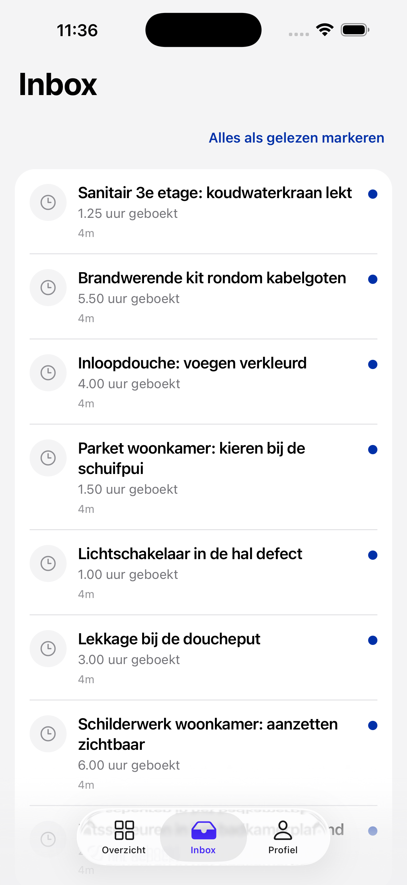 Inbox met updates